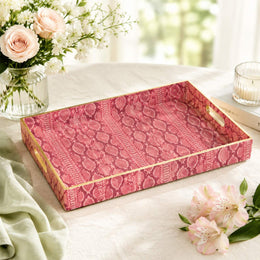Pink Python Print Plastic Serving Tray – Full Print Border - MintiHome