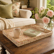 Pink Roses Floral Plastic Serving Tray – Full Print Shabby Chic - MintiHome