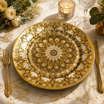 Ramadan Gold Mandala Decorative Charger Plate – Geometric - MintiHome