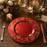 Red Gold Maple Leaf Decorative Plastic Plate – Filigree Border - MintiHome