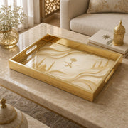 Saudi Arabia Skyline Glass Serving Tray – Mosque Domes glass serving tray shown in a product view.