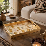 Saudi Heritage Glass Serving Tray – Gold Dallah & Dates - MintiHome