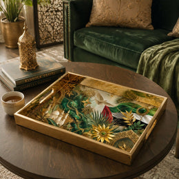 UAE Tricolor Glass Serving Tray – Mosque Palms Gem - MintiHome