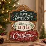 Christmas Merry Little Calligraphy Wood Sign – Tiered Holiday - MintiHome