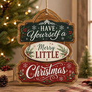 Christmas Merry Little Calligraphy Wood Sign – Tiered Holiday - MintiHome
