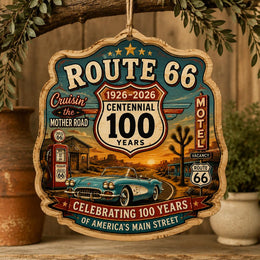 Route 66 Centennial MDF Wood Hanging Wall Decor – Joshua Tree - MintiHome