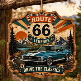 Route 66 Legends MDF Wood Hanging Wall Decor – Mustang Mountain - MintiHome