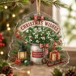 Christmas Wishes Mistletoe Kisses Bucket Hanging Sign - MintiHome