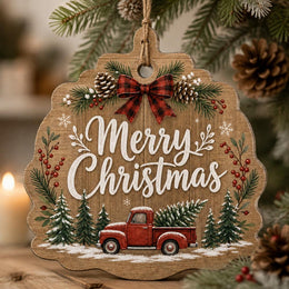 Christmas Snowman Holly MDF Wood Hanging Sign - Cozy Holiday Decor - MintiHome