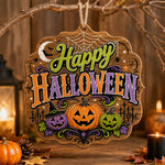 Black Cat Halloween Wood Sign – Witch Hat Moon Bats - MintiHome