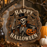 Skeleton Butler Halloween Wood Sign – Top Hat Pumpkin - MintiHome