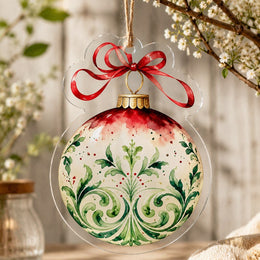 Navy and Gold Folk Paisley Christmas Acrylic Ornament Wall Decor - MintiHome