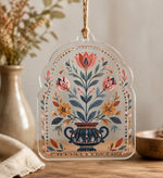 Christmas Folk Bouquet Acrylic Wall Decor - Blue Urn Floral - MintiHome