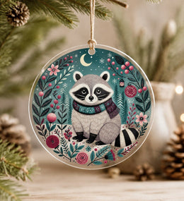 Christmas Knitted Scarf Raccoon Acrylic Hanging Wall Decor Ornament - MintiHome