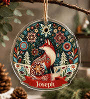 Christmas Joseph Folk Fox Acrylic Hanging Wall Decor Ornament - MintiHome