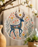 Christmas Twin Deer Red Folk Acrylic Hanging Wall Decor Ornament - MintiHome