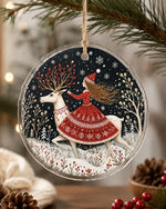 Christmas Nordic Deer Ride Acrylic Hanging Wall Decor Ornament - MintiHome