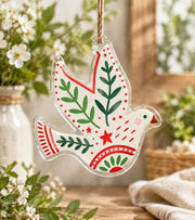 Christmas Acrylic Hanging Wall Decor – Folk Dove Botanical - MintiHome