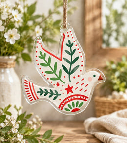 Christmas Acrylic Hanging Wall Decor – Folk Dove Botanical - MintiHome