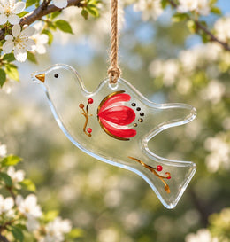 Christmas Acrylic Hanging Wall Decor – Gold Blossom Dove - MintiHome