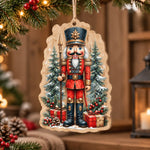 Christmas MDF Wood Hanging Wall Decor – Nutcracker Soldier hanging wall decor with printed artwork and cut silhouette.