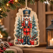Christmas MDF Wood Hanging Wall Decor – Nutcracker Soldier hanging wall decor with printed artwork and cut silhouette.