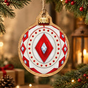 Christmas MDF Wood Hanging Wall Decor – Diamond Bauble Duo hanging wall decor with printed artwork and cut silhouette.