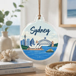 Australia Day Acrylic Hanging Wall Decor – Sydney Harbour Skyline hanging wall decor with printed artwork and cut silhouette.