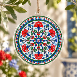 Ramadan Acrylic Hanging Wall Decor – Teal Ground Tile Medallion - MintiHome
