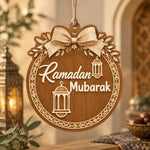 Ramadan MDF Wood Hanging Wall Decor – Mubarak Lantern Medallion - MintiHome