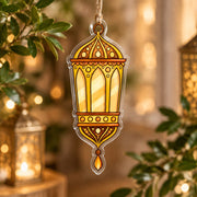 Ramadan Acrylic Hanging Wall Decor – Amber Arched Lantern - MintiHome