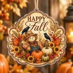 Thanksgiving Acrylic Hanging Wall Decor – Twin Crow Corn Stalks hanging wall decor with printed artwork and cut silhouette.