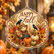 Thanksgiving Acrylic Hanging Wall Decor – Twin Crow Corn Stalks hanging wall decor with printed artwork and cut silhouette.