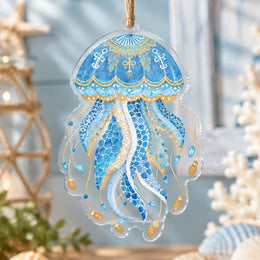 Daily Acrylic Hanging Wall Decor – Light Blue Jellyfish - MintiHome