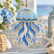 Daily Acrylic Hanging Wall Decor – Periwinkle Gold Jellyfish - MintiHome