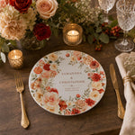 Wedding Personalized Floral Charger Plate – Roses Peony Monogram - MintiHome