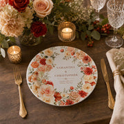 Wedding Personalized Floral Charger Plate – Roses Peony Monogram - MintiHome