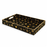 Black Gold Christmas Plastic Tray – Snowflake Ornament - MintiHome