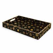 Black Gold Christmas Plastic Tray – Snowflake Ornament - MintiHome