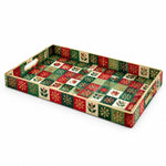 Christmas Decorative Plastic Serving Tray – Checker Snowflake Holly - MintiHome