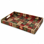 Christmas Decorative Plastic Serving Tray – Festive Quilt Patchwork - MintiHome