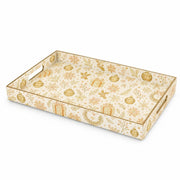 Christmas Decorative Plastic Serving Tray – Gold Line Ornament - MintiHome