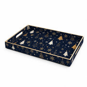 Christmas Decorative Plastic Serving Tray – Gold Starry Tree Night - MintiHome
