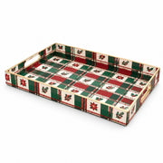 Christmas Decorative Plastic Serving Tray – Holly Plaid Check - MintiHome