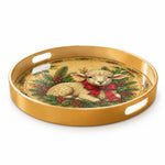 Christmas Decorative Serving Tray – Christmas Lamb And Bow - MintiHome
