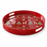 Christmas Decorative Serving Tray – Fair Isle Reindeer Row - MintiHome