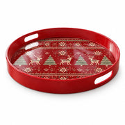 Christmas Decorative Serving Tray – Fair Isle Reindeer Row - MintiHome