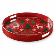Christmas Decorative Serving Tray – Knit Reindeer Grove - MintiHome