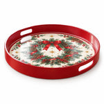 Christmas Decorative Serving Tray – Ribbon Wreath Duo - MintiHome