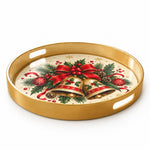 Christmas Decorative Serving Tray – Ribboned Sleigh Bells - MintiHome